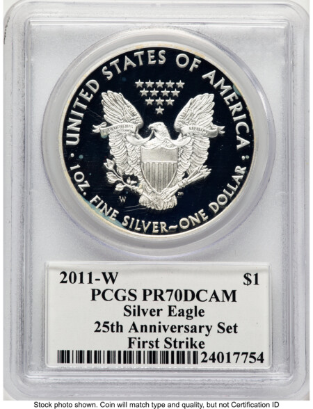 2011-W Proof Silver Eagle 1 oz FS John Mercanti 70 PCGS