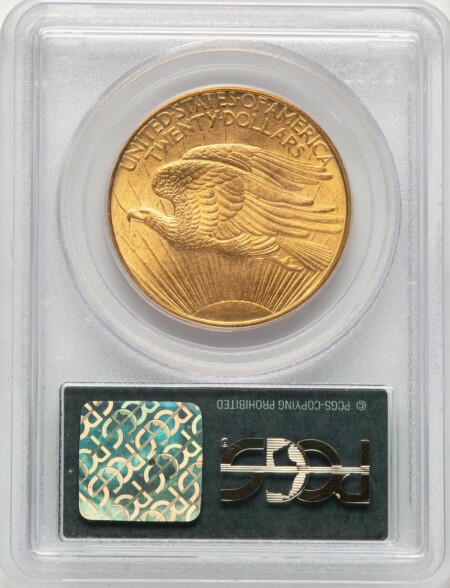 1908 $20 NO MOTTO CAC Green Label 63 PCGS