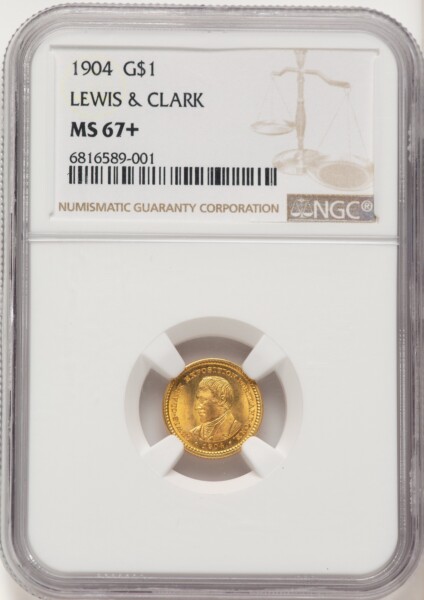 1904 G$1 Lewis and Clark, MS NGC Plus 67 NGC