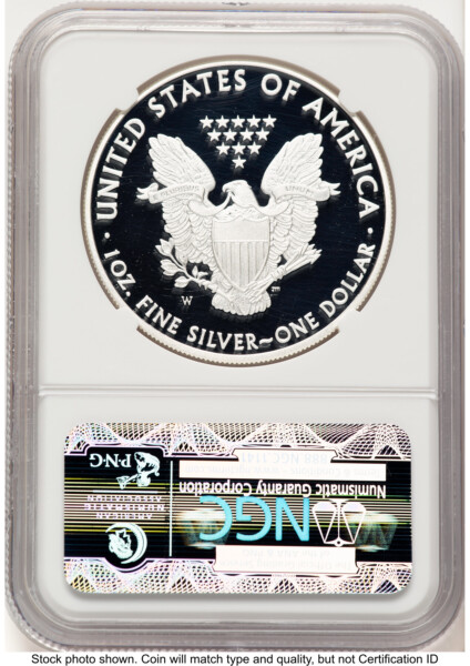 2010-W Proof Silver Eagle 1 oz Brown Label 70 NGC