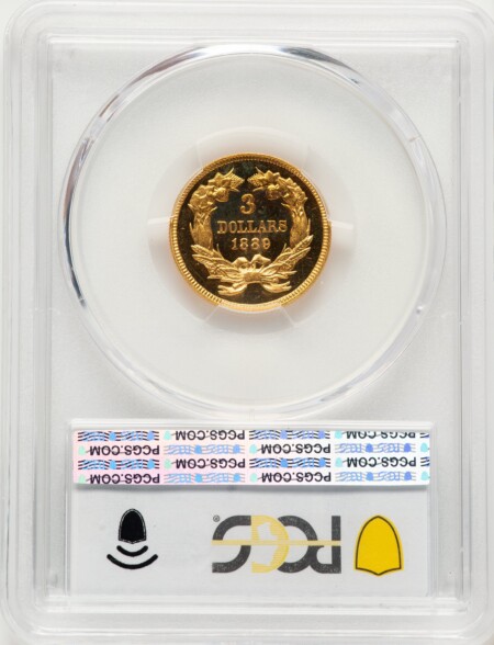 1889 $3, CA PCGS Secure 65 PCGS