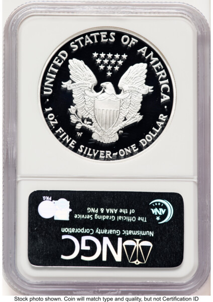 2007-W Proof Silver Eagle 1 oz ER Blue 70 NGC