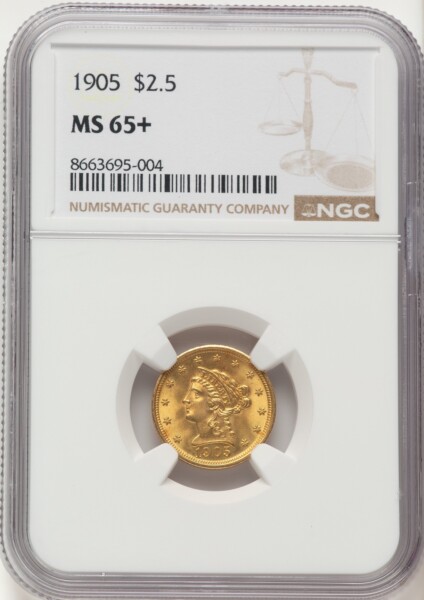 1905 $2 1/2 NGC Plus 65 NGC