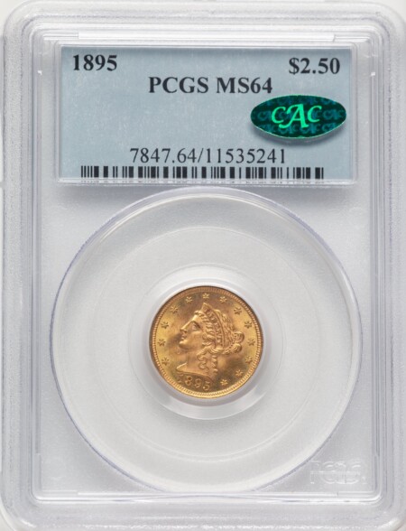 1895 $2 1/2 CAC 64 PCGS