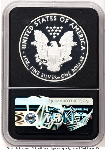 2020-S Proof Silver Eagle 1 oz FDI John Mercanti Blk Core 70 NGC