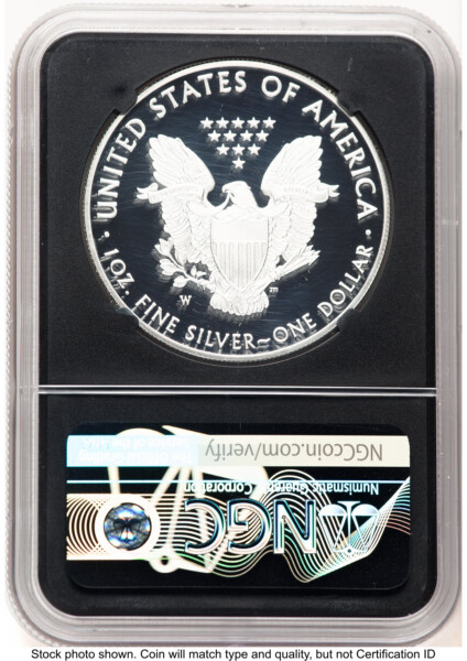 2019-W Proof Silver Eagle 1 oz FDI John Mercanti Blk Core 70 NGC