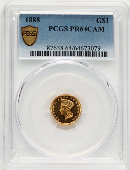 1888 G$1, CA PCGS Secure 64 PCGS
