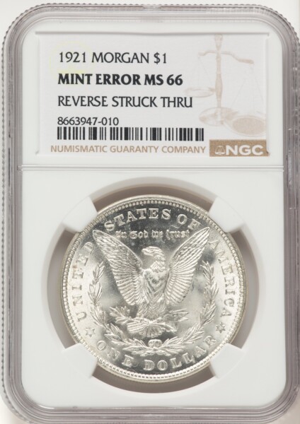 1921 S$1 Morgan, MS 66 NGC