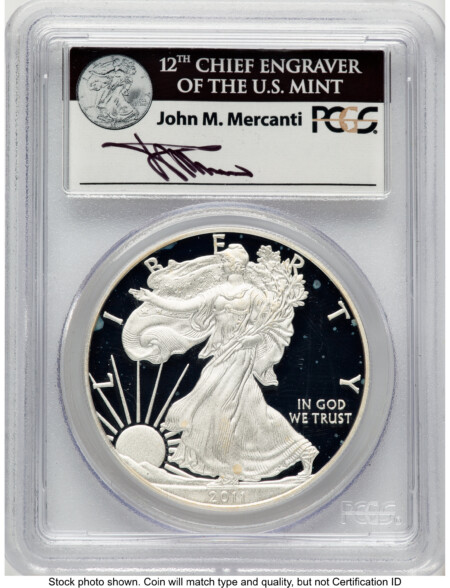 2011-W Proof Silver Eagle 1 oz FS John Mercanti 70 PCGS