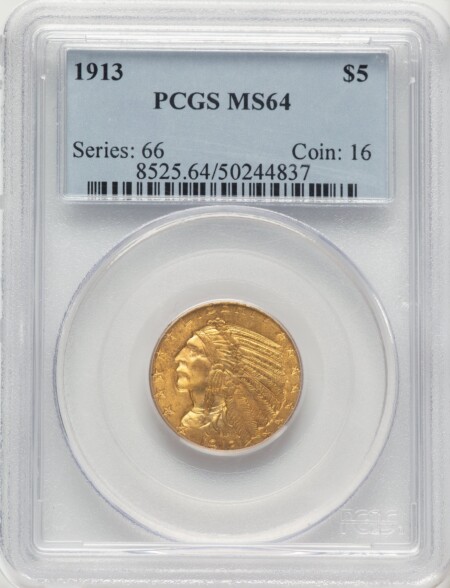 1913 $5 64 PCGS
