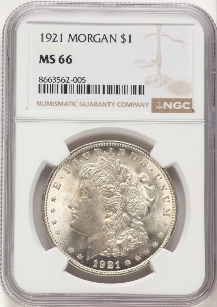 1921 S$1 Morgan, MS 66 NGC