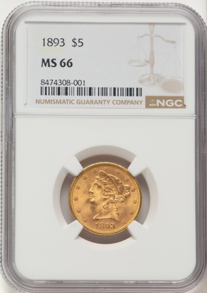 1893 $5 66 NGC