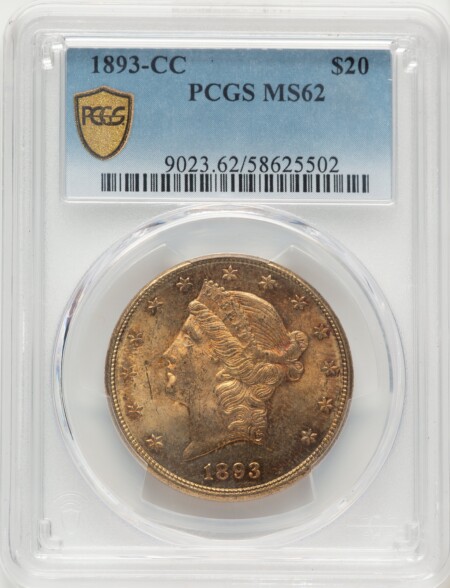 1893-CC $20 PCGS Secure 62 PCGS