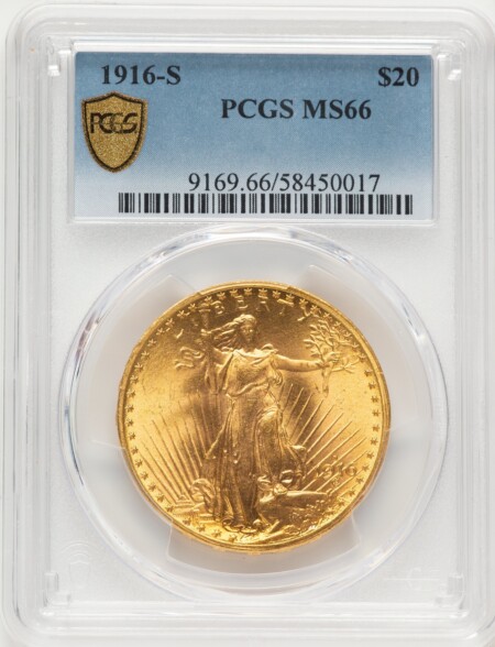 1916-S $20 PCGS Secure 66 PCGS