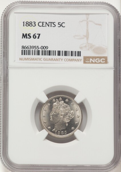 1883 5C WITH CENTS 67 NGC