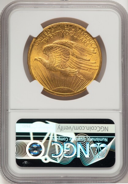 1907 $20 Saint, MS NGC Plus 65 NGC