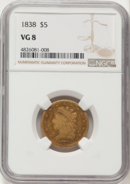 1838 $5 8 NGC
