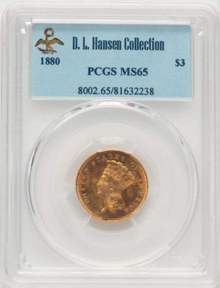 1880 $3 65 PCGS