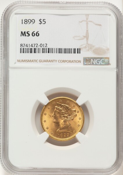 1899 $5 66 NGC
