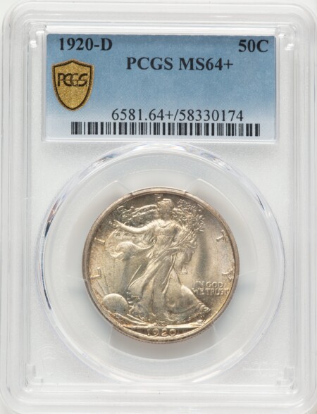 1920-D 50C PCGS Secure PCGS Plus 64 PCGS