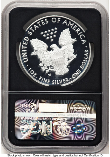 2016-W Proof Silver Eagle 1 oz FDI John Mercanti Blk Core 70 NGC