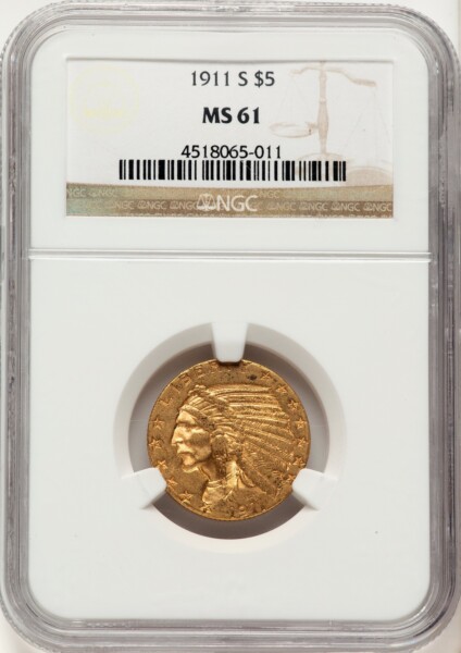 1911-S $5 61 NGC