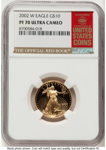 2002-W Proof Gold Eagle 1/4 oz Red Book 70 NGC