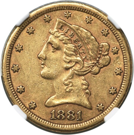 1881-CC $5 55 NGC