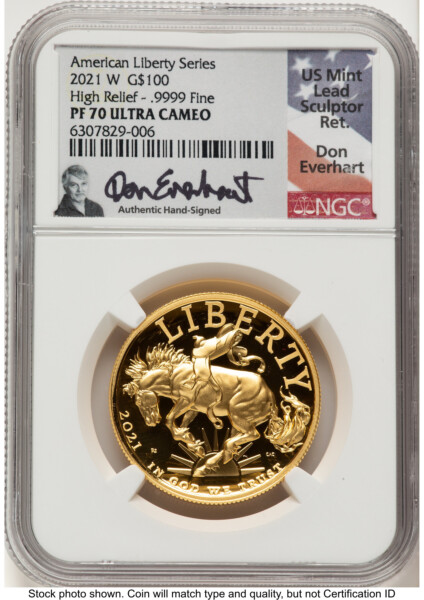 2021-W G$100 American Liberty High Relief, DC Don Everhart 70 NGC