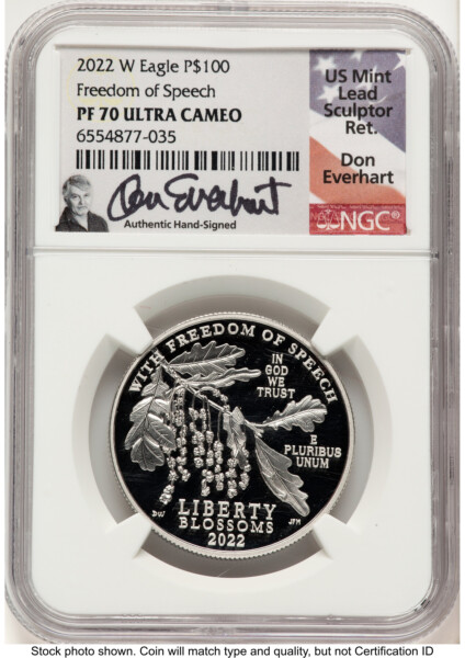 2022-W Proof Platinum Eagle 1 oz Don Everhart 70 NGC