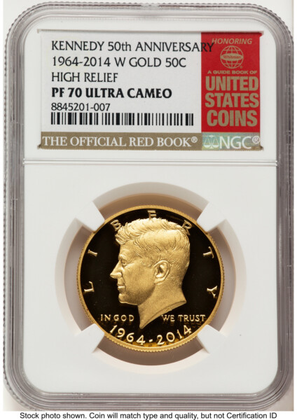2014-W 50C Gold JFK 50th Anniversary Red Book 70 NGC
