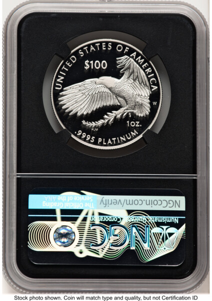 2022-W Proof Platinum Eagle 1 oz FDI Anna Cabral Blk Core 70 NGC