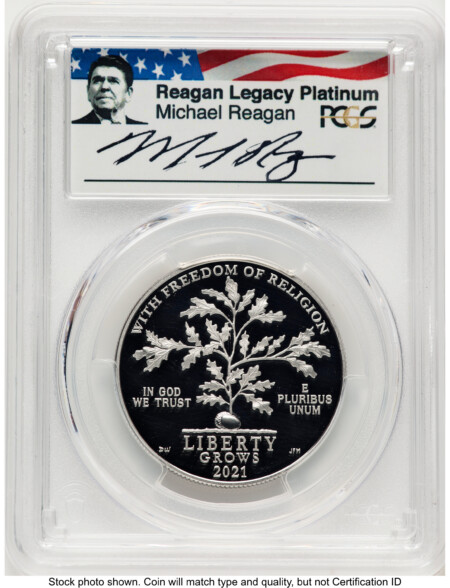 2021-W Proof Platinum Eagle 1 oz FDI Reagan Legacy Series Michael Reagan Picture 70 PCGS