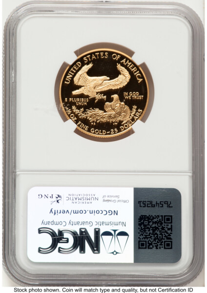 1995-W Proof Gold Eagle 1/2 oz Don Everhart 70 NGC