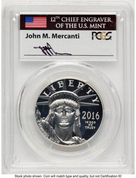 2016-W Proof Platinum Eagle 1 oz FDI John Mercanti 70 PCGS