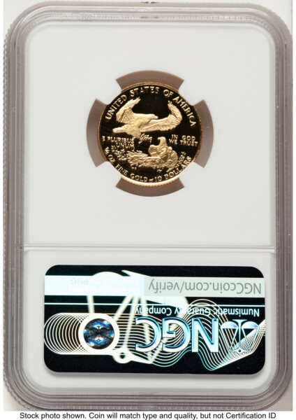 1991-P Proof Gold Eagle 1/4 oz Red Book 70 NGC
