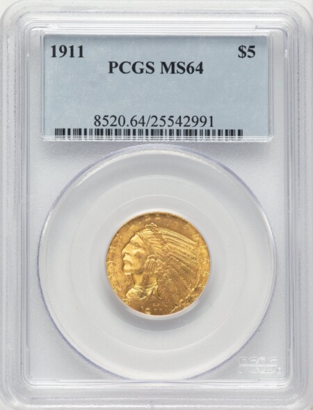 1911 $5 64 PCGS