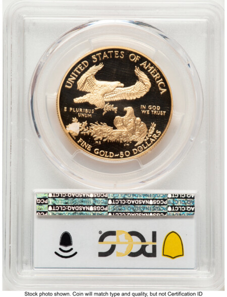 1996-W Proof Gold Eagle 1 oz Blue Gradient 70 PCGS