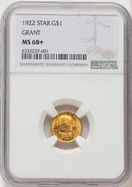 1922 G$1 Grant, With Star NGC Plus 68 NGC