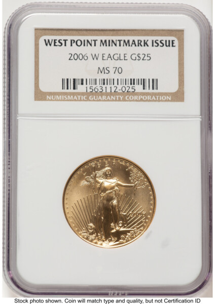 2006-W Burnished Gold Eagle 1/2 oz Brown Label 70 NGC