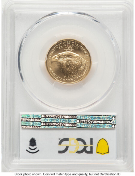 2021-W TY2 Gold Eagle 1/4 oz Unfinished Proof Dies Blue Gradient 70 PCGS