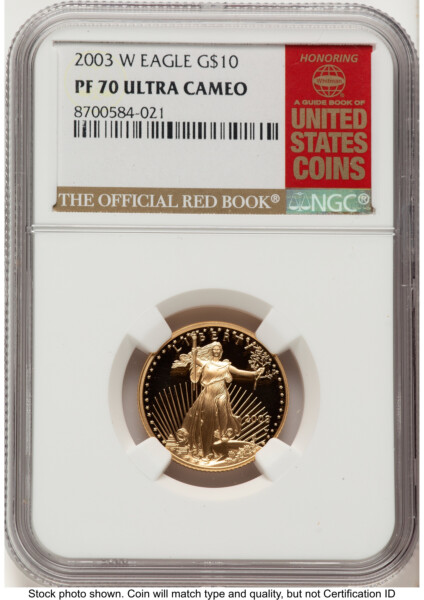 2003-W Proof Gold Eagle 1/4 oz Red Book 70 NGC