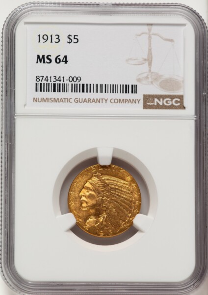 1913 $5 64 NGC