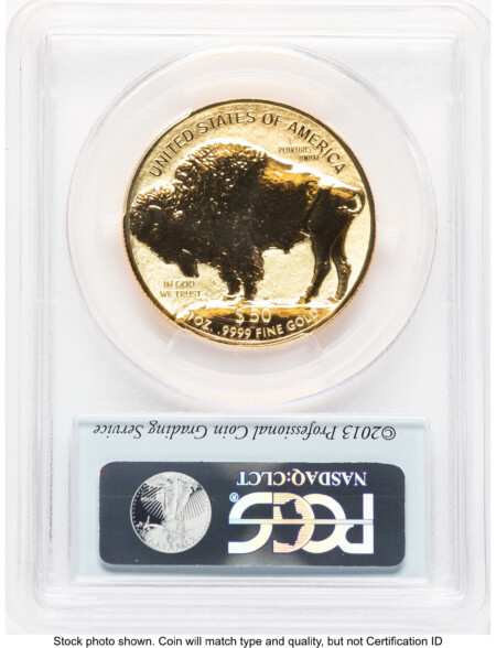 2013-W Reverse Proof Gold Buffalo 1 oz Black Diamond Bison Label 70 PCGS