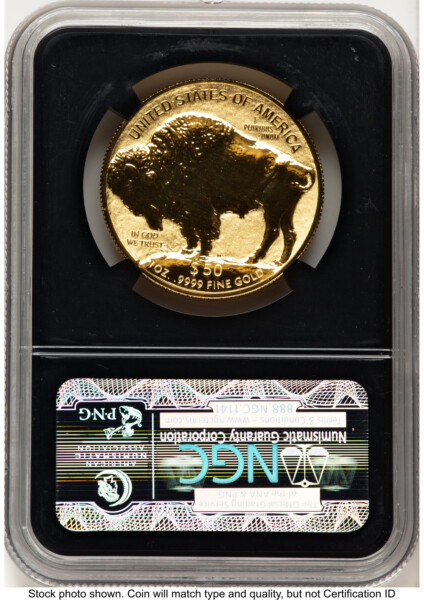 2013-W Reverse Proof Gold Buffalo 1 oz Bison Label Blk Core 70 NGC