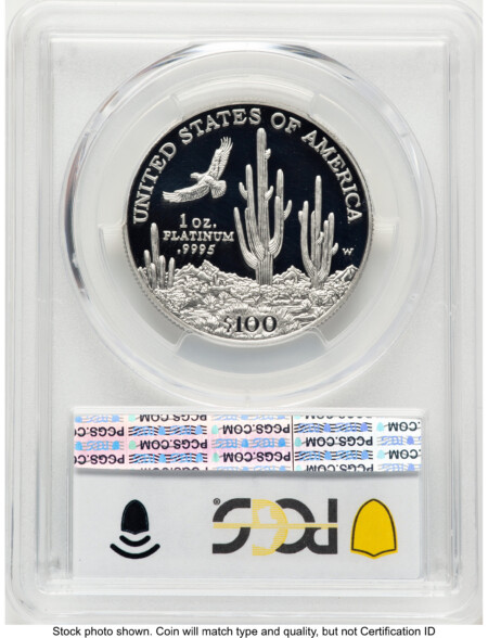 2001-W Proof Platinum Eagle 1 oz Blue Gradient 70 PCGS
