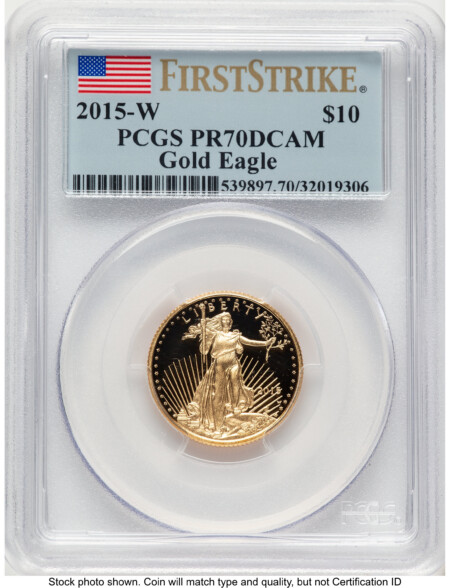 2015-W Proof Gold Eagle 1/4 oz FS Flag 70 PCGS