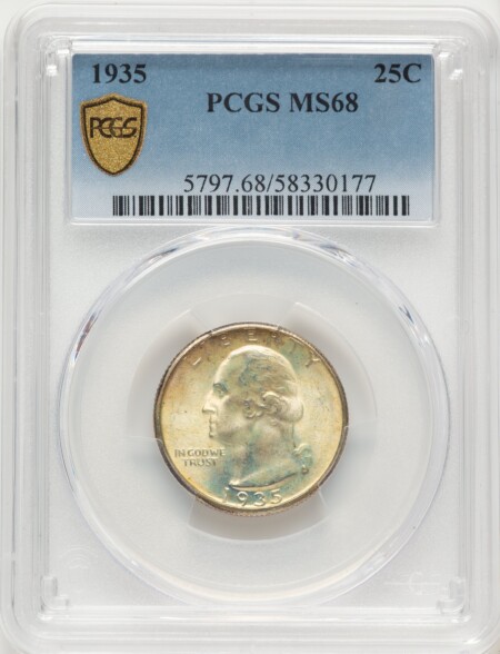 1935 25C PCGS Secure 68 PCGS