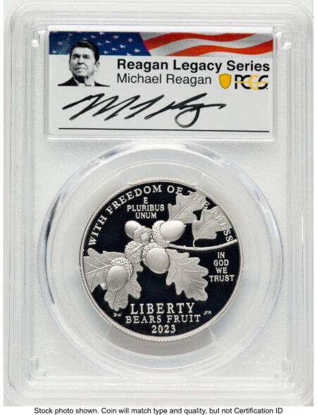 2023-W Proof Platinum Eagle 1 oz AR Reagan Legacy Series Michael Reagan Picture 70 PCGS