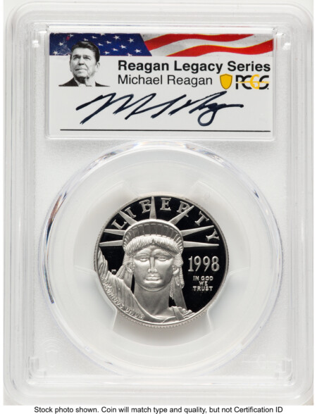 1998-W Proof Platinum Eagle 1/2 oz Reagan Legacy Series Michael Reagan Picture 70 PCGS